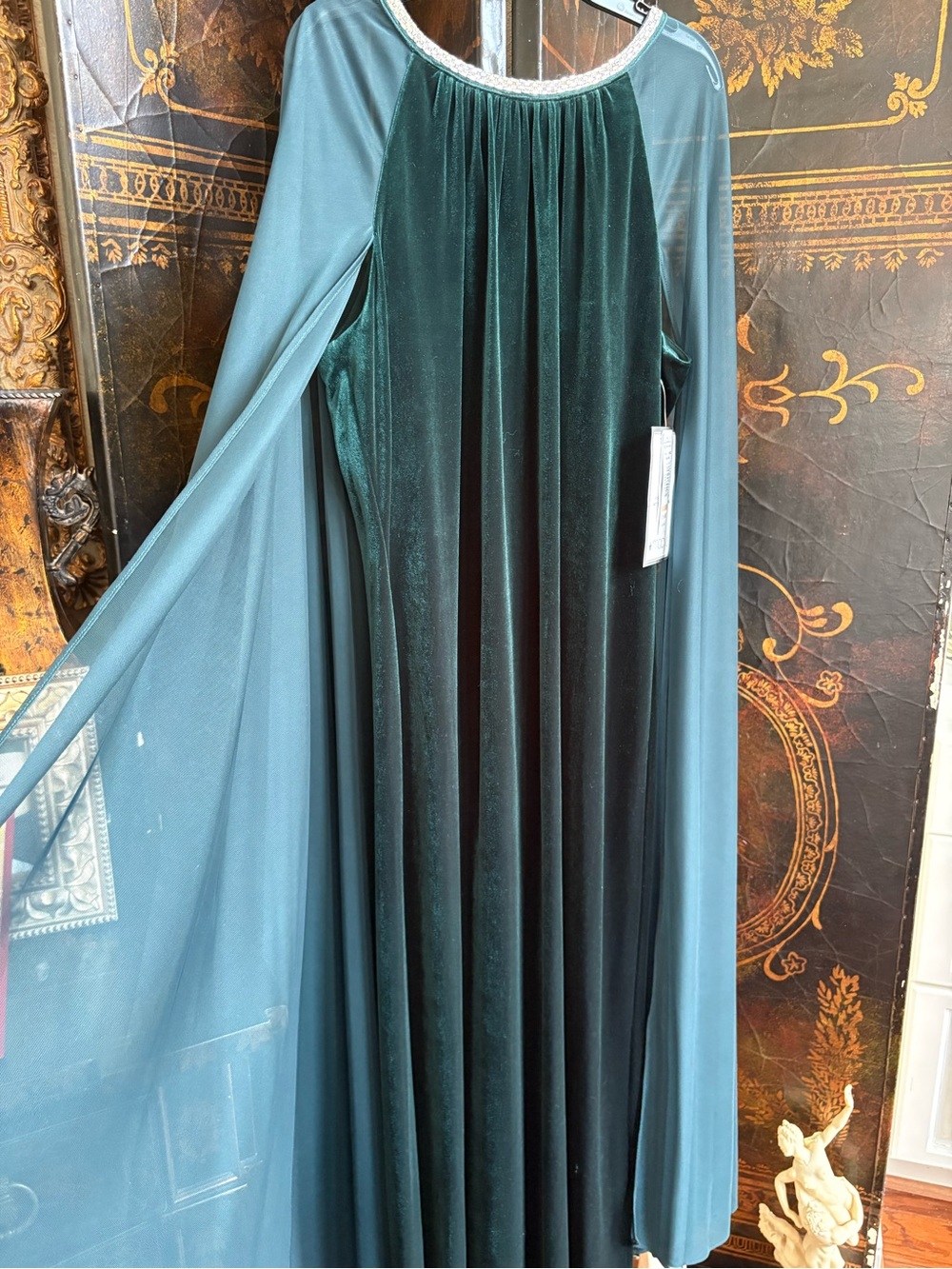 R&M Richards Teal Green Evening Gown